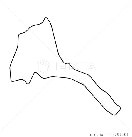 Eritrea country simplified map. Thin black outline contour. Simple vector icon 112297301