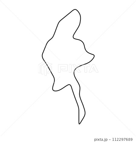 Myanmar country simplified map. Thin black outline contour. Simple vector icon Myanmar country simplified map. Thin black outline contour. Simple vector icon 112297689