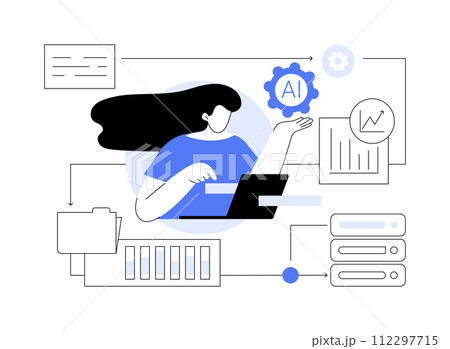AI-Optimized Data Management Solutions abstract concept vector illustration. AI-Optimized Data Management Solutions abstract concept vector illustration. 112297715