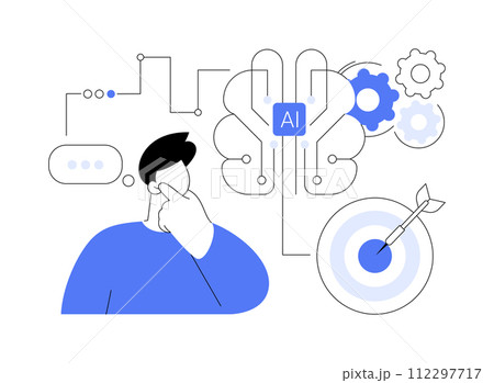 Data-Driven Decision Support by AI abstract concept vector illustration. 112297717