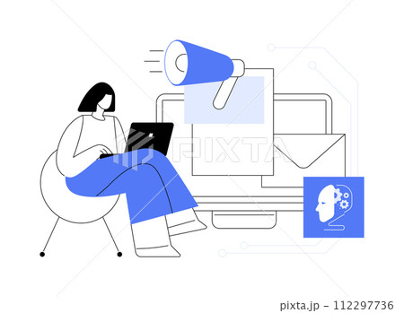 AI-Personalized Marketing Messaging abstract concept vector illustration. AI-Personalized Marketing Messaging abstract concept vector illustration. 112297736