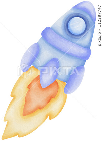 fun cartoon rocket perfect for kids' rooms and classrooms 112297747