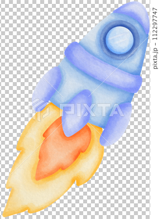 fun cartoon rocket perfect for kids' rooms and classrooms 112297747