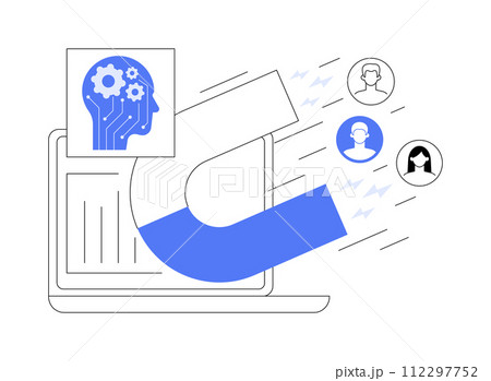 AI-Enhanced Automated Customer Engagement abstract concept vector illustration. 112297752