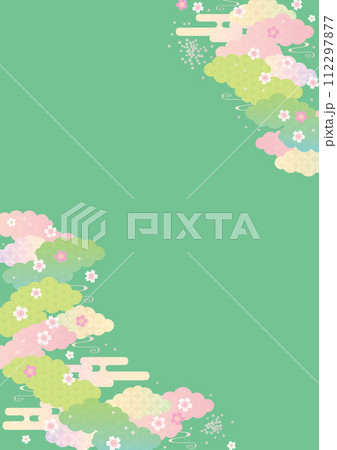 背景（和の春空）-雲桜の模様9-2ベク 112297877