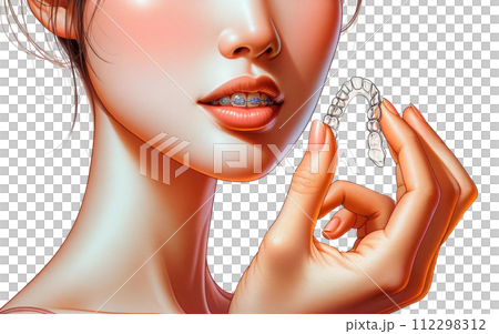 woman with invisalign woman with invisalign 112298312