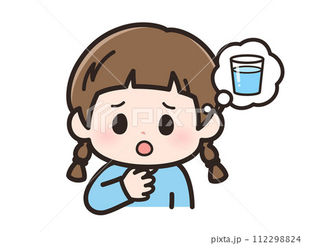 喉が渇いたの女の子の顔 112298824