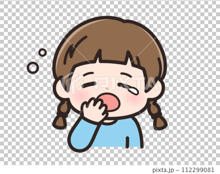 眠いの女の子の顔 112299081