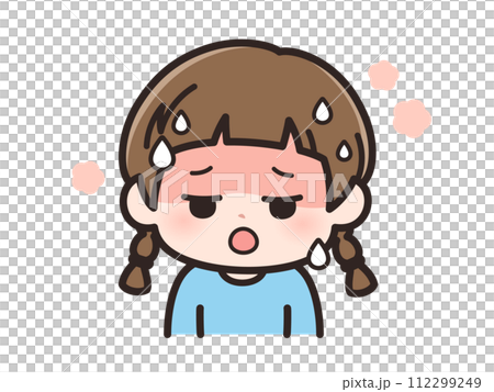 暑いの女の子の顔 112299249