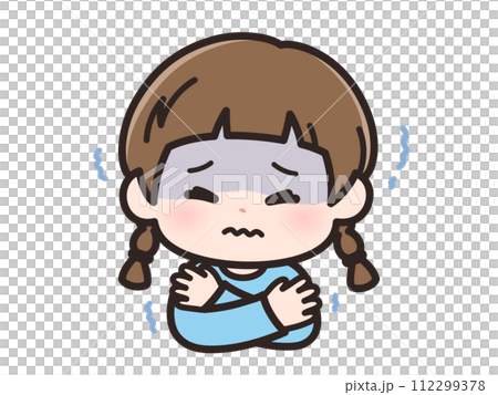 寒いの女の子の顔 112299378