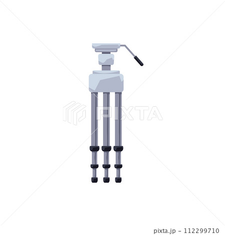 A tripod with a pan head, crafted in a minimalist style. Ideal vector illustration for photography or camera equipment themes A tripod with a pan head, crafted in a minimalist style. Ideal vector illustration for photography or camera equipment themes 112299710