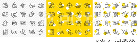 Outline Save planet, Qr code and Id card line icons pack for web with Cyber attack, Artificial intelligence, Smile line icon. App settings, Notification bubble, Order pictogram icon. Vector 112299916
