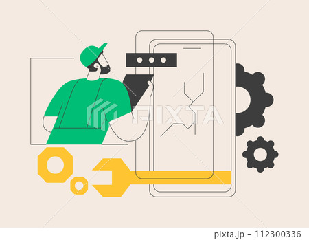 Smartphone repair abstract concept vector illustration. 112300336