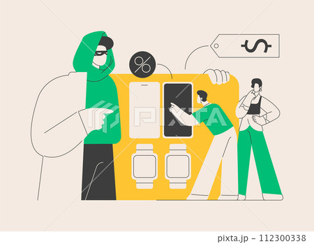 Gray market abstract concept vector illustration. 112300338