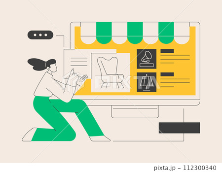 Online flea market abstract concept vector illustration. 112300340