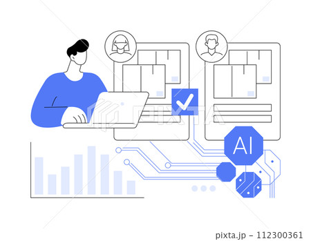 AI-Analyzed Supplier Performance abstract concept vector illustration. 112300361