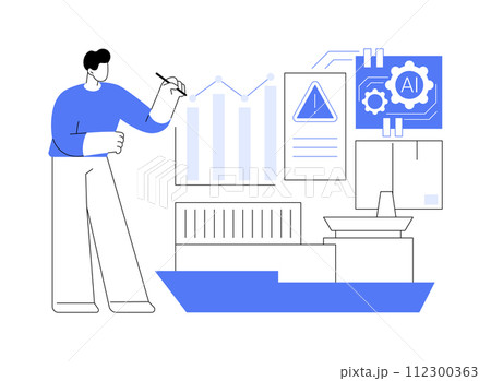 Disruption Forecasting with AI abstract concept vector illustration. Disruption Forecasting with AI abstract concept vector illustration. 112300363