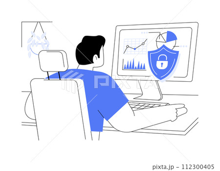 Security engineer isolated cartoon vector illustrations. Security engineer isolated cartoon vector illustrations. 112300405