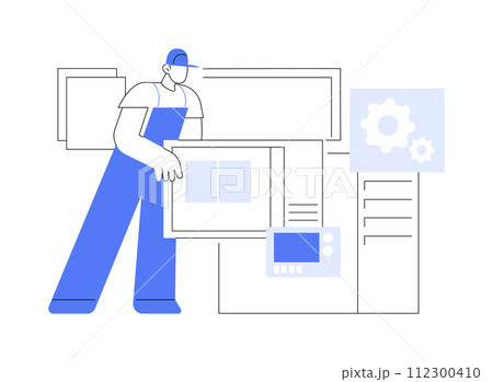 IT peripherals repair isolated cartoon vector illustrations. 112300410