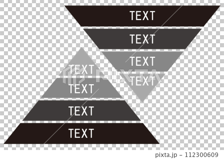 Separated triangular pyramid. Illustration representing hierarchy. Business icon. 112300609