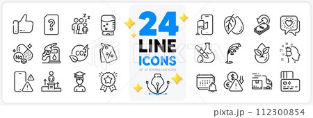 Icons set of Water cooler, Student and Sleep line icons pack for app with Organic product, Like, Friends chat thin outline icon. Floor lamp, Petrol station, Ranking star pictogram. Vector 112300854