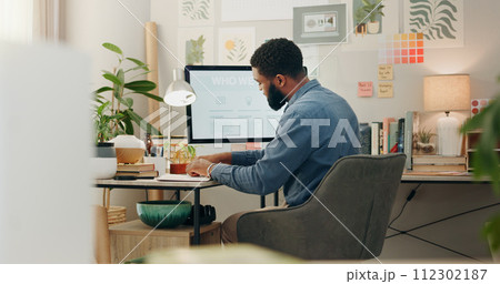 Night, desk and a black man with a notebook for planning of work goals, target or ideas for a project. Workspace, strategy and an African businessman writing for deadline inspiration or notes Night, desk and a black man with a notebook for planning of work goals, target or ideas for a project. Workspace, strategy and an African businessman writing for deadline inspiration or notes 112302187