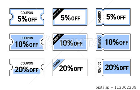 5%、10%、20%割引のクーポンチケット 112302239