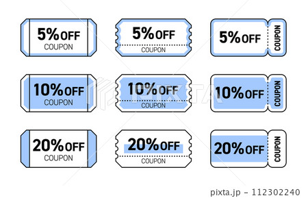 5%、10%、20%割引のクーポンチケット 112302240