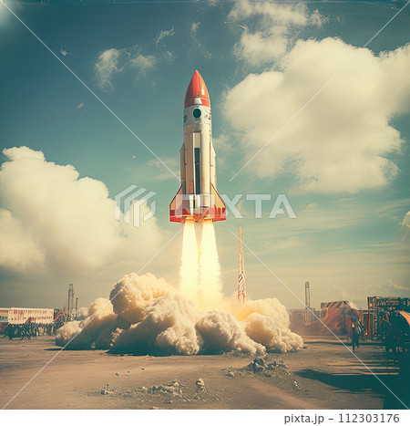 Rocket going from earth to space. Rocket going from earth to space. 112303176