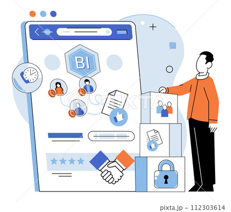 Business services. Vector illustration. Marketing strategies drive customer engagement and business growth A well-structured plan is essential for profitable commercial ventures Commerce thrives Business services. Vector illustration. Marketing strategies drive customer engagement and business growth A well-structured plan is essential for profitable commercial ventures Commerce thrives 112303614