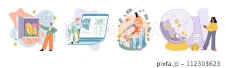 Public finance vector illustration. Strategic financial planning underpins successful public finance endeavors Policies in public finance aim to foster prosperous and stable economy Balancing public 112303623