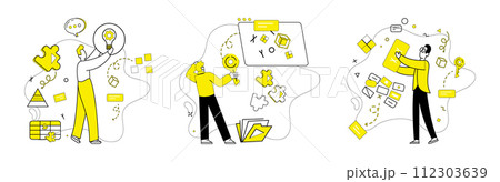 Logica vector illustration. Success blossoms where inspiration and logica concept converge In garden thoughts, seeds logica grow into solutions Efficient management navigates ship logica 112303639