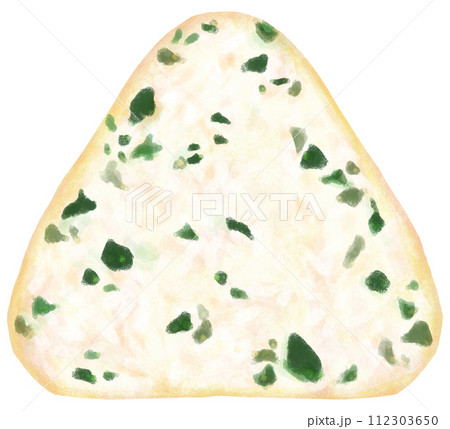 ワカメのおにぎりのイラスト ワカメのおにぎりのイラスト 112303650