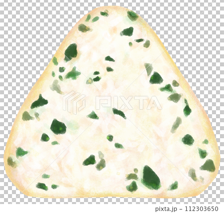 ワカメのおにぎりのイラスト ワカメのおにぎりのイラスト 112303650