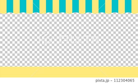 Cute background/frame with yellow and green striped shades - Image for shops and events - 16:9 112304065