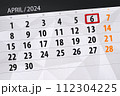 Calendar 2024, deadline, day, month, page, organizer, date, April, saturday, number 6 112304225