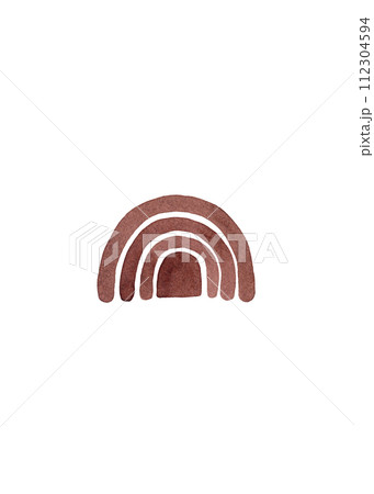 Baby rainbow. Coffee tones. Isolated watercolor illustrations 112304594