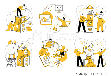 Team communication vector illustration. Team communication metaphorically creates bridges, connecting minds for shared success Corporate synergy thrives on essence teamwork, turning challenges 112304620