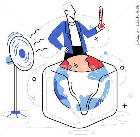 Hot climate vector illustration. The warming...のイラスト素材 [112304686] - PIXTA