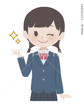 学生服・制服の女子　グッド 112304897