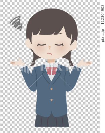 穿制服/制服的女孩咀嚼著 穿制服/制服的女孩咀嚼著 112304902