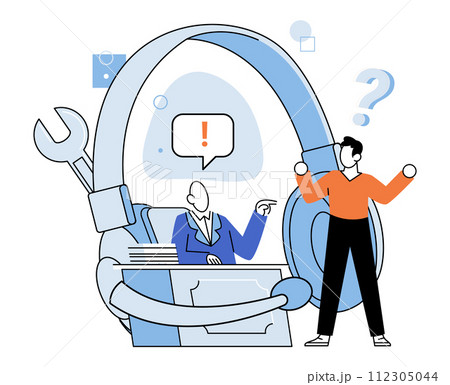 Support service. Vector illustration. Generating detailed report helps in analyzing support service performance Information is readily available on internet to support business operations Support service. Vector illustration. Generating detailed report helps in analyzing support service performance Information is readily available on internet to support business operations 112305044