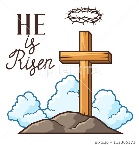 Happy Easter greeting card. Background with religious symbol. Happy Easter greeting card. Background with religious symbol. 112305373