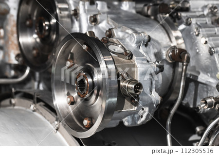 Turbojet engine details, close up photo 112305516