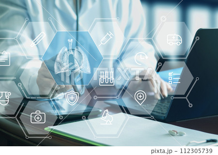 The concept of lung diagnostics with the use of technologies. 112305739