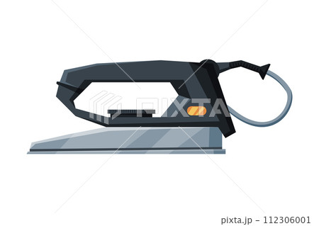Retro Electric Iron Household Appliance, Ironing Equipment Vector Illustration 112306001