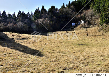 丹沢の黍殻山　黍殻避難小屋の広大な広場にて 112306441