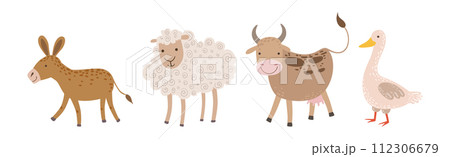 Funny Farm Animal and Domestic Livestock Vector Set Funny Farm Animal and Domestic Livestock Vector Set 112306679