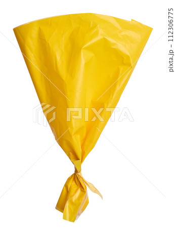 Yellow plastic bag on isolated background Yellow plastic bag on isolated background 112306775