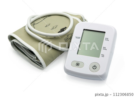 Sphygmomanometer, blood pressure monitors, isolated on white background 112306850
